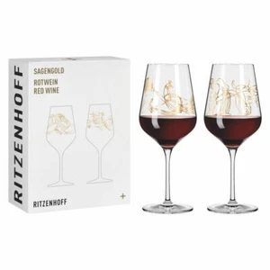 Ritzenhoff red wine glass set of 2 Sagengold 001 - Picture 1 of 10