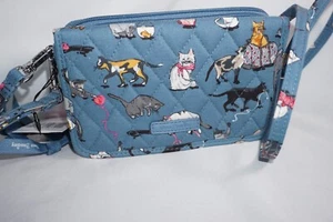 VERA BRADLEY RFID 3 in 1 CROSSBODY CAT'S MEOW Wristlet Bag Wallet NWT - Picture 1 of 5