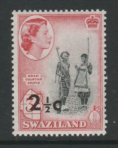 Swaziland 1961 2½c on 3d Type I SG 69 Mnh Cover