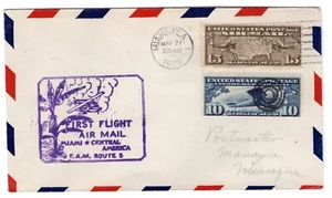 C8, C10a Booklet Single on  FAM 5-3 Miami - Managua Nicaragua First Flight 1929 - Picture 1 of 2