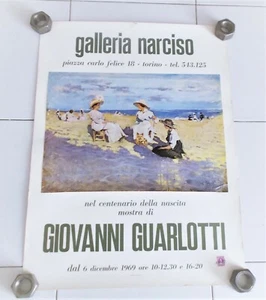 Manifesto GIOVANNI GUARLOTTI Mostra 1969 Galleria Narciso Torino - 49x65 poster - Picture 1 of 1