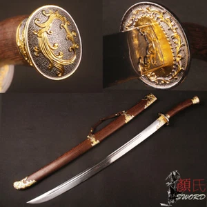 95 CM Phoenix Chino Damasco Acero Plegado Hecha a Mano Dinastía Qing DAO Espada Aguda - Imagen 1 de 12