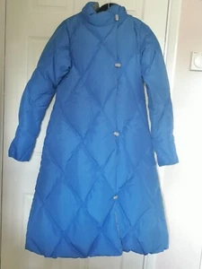 Double sided Saks Fifth Avenue 80% Down 20% Feather Coat Jacket Gray blue Small - Picture 1 of 10