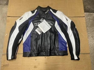 RICHA Mens Leather Motorbike Motorcycle Jacket UK 44" Chest RRP £249.99 (D62) - Picture 1 of 24