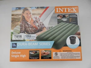 Intex Dura-Beam Series Twin Deluxe Airbed with Portable Pump New - Picture 1 of 4