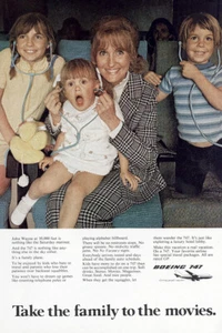 1973 Boeing: Take the Family to the Movies Vintage Print Ad - Picture 1 of 1
