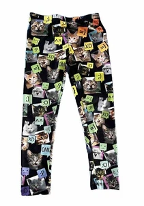 Girls leggings - Kitty Cat / Emojis - Size S - Picture 1 of 3