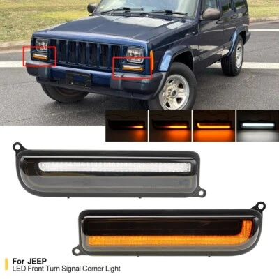 Sequential LED Front Corner Turn Signal DRL Light For 1997-2001 Jeep Cherokee XJ - Image 1 of 4
