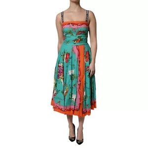 DOLCE & GABBANA Dress Multicolor Printed Sleeveless Midi IT46/US12/XL 3380usd - Picture 1 of 13
