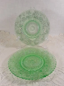 Vintage*TIARA INDIANA GLAS*CHANTILLY GRÜN*SALAT/DESSERTTELLER (2ER SET) 6" - Bild 1 von 10