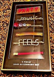 Bobby Pins, PARTY, Music, Feels, Hair Accessory 6 Piece Set by Aimee Lynn, New