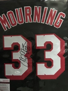 Alonzo Mourning Signed Custom Heat Jersey #10 (JSA) - Picture 1 of 4