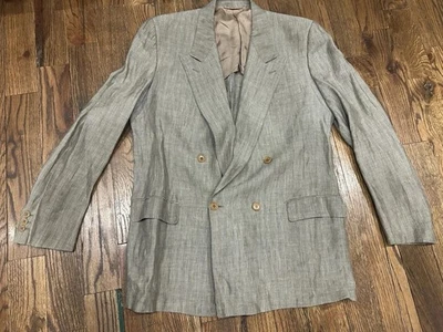 Blazer Lanvin “boutique” 💯 Lino Hecho en Italia Doble Botonadura en Taupe, 44R Foto 1 de 4