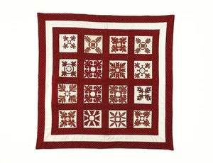 Postkarte Quilts von Lancaster County PA, zusammengesetzt & appliziert Quilt, um 1845 NrMNT - Bild 1 von 1