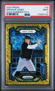 2024 Panini Prizm Spencer Jones #18 Gold Shimmer FOTL 5/7 PSA 9 - Bild 1 von 2