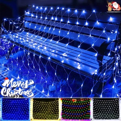 UK Mains Plug in LED Fairy String Mesh Lights Bushes Tree Garden Christmas Decor - Image 1 of 4