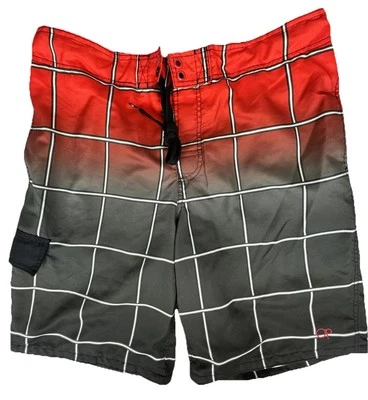 Pantalones cortos OP Board para hombre talla grande 36-38 rojo/negro ropa de baño viaje playa agua Foto 1 de 4