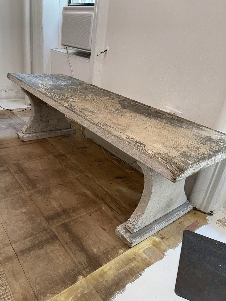 Antiguo banco de jardín de madera 60x19x18 Foto 1 de 4