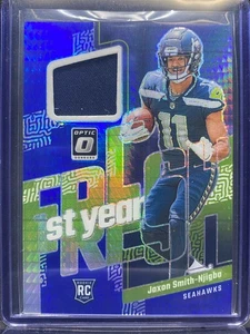 2023 Donruss Optic Blue Prizm #FYF-JSN Jaxon Smith-Njigba RC Rookie Jersey  - Picture 1 of 2