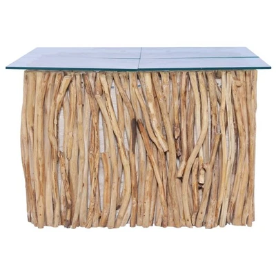 Mesa marrón claro madera maciza de teca mediana minimalista vidaXL Foto 1 de 3