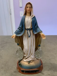 Virgin Mary 8” Statue Our lady of Grace Miraculous Medals - Picture 1 of 7