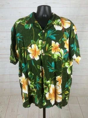 Aloha Shirt Men's 2 XL Button Up Pocket Kennington Ltd Flowers Tiki  Pre Owned - Image 1 of 4