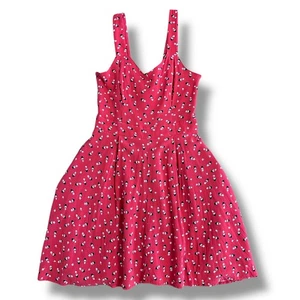 Disney LC Lauren Conrad rot Minnie Mouse Fit & Flare Kleid Damen 10 Schleifen hinten - Bild 1 von 9