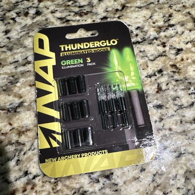 Paquete de 3 levas iluminadas THUNDERGLO VERDE/(NAP) nuevos productos de tiro con arco Foto 1 de 2