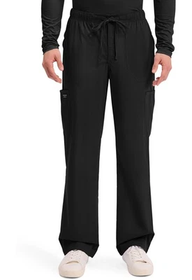 Cherokee Workwear Scrubs Men tapered Leg Cargo Short Pant WW190S BLK Black - Image 1 of 4
