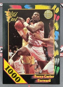 1991-92 Wild Card - 1000 Stripe Perry Carter #44 NBA Ohio State Buckeyes Card - Picture 1 of 6