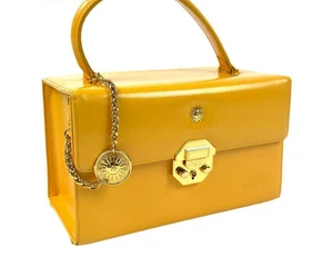 Gianni Versace Sunburst Kosmetiktasche Leder gelb Damen Handtasche Top Henkel - Bild 1 von 24