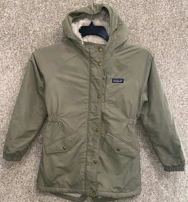 Patagonia Girls Medium 10 Insulated Isthmus Parka Hooded Jacket 68101 Green - Image 1 of 4