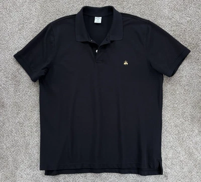 Polo Brooks Brothers Performance Para Hombre 2XL Negro Calce Ajustado Logo Dorado 100% Algodón Foto 1 de 4