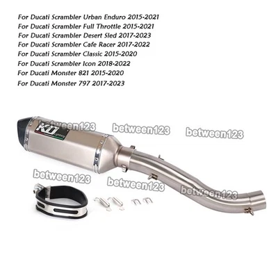 Средняя выхлопная труба + задняя труба глушителя для Ducati Monster 821 Scrambler Classic - Изображение 1 из 4
