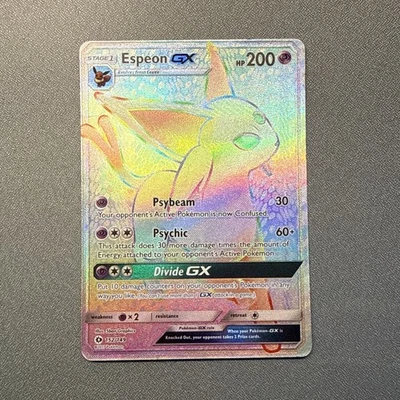 2017 Pokémon TCG Sun & Moon Espeon GX Rainbow Secret Rare Card 152/149 MP - Image 1 of 2