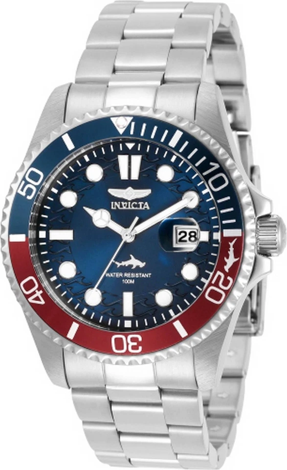 Invicta Pro Diver Edelstahl blaues Zifferblatt Quarz 30951 100M Herrenuhr - Bild 1 von 1