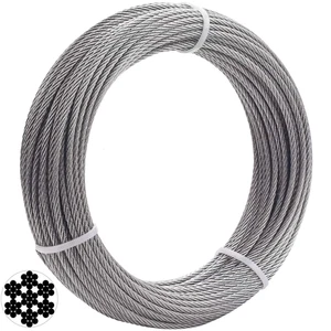 1/8 Inch T316 Marin Grade Stainless Steel Aircraft Wire Rope Cable for Railing - Picture 1 of 11