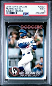 2024 Topps Update Mookie Betts Golden Mirror PSA 9 SSP RARE US334 - Picture 1 of 3