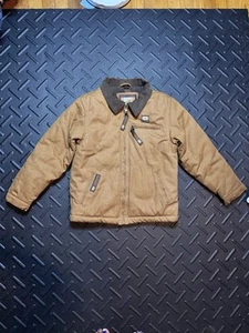 Canada Work Gear Jacket Youth Medium 10/12 Brown Duck Canvas Fleece Lined - Picture 1 of 11