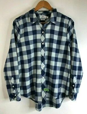 Camisa Vineyard Vines Talla 6 Mujer Azul Marino Cuadros Abotonada Cuello Manga Larga Foto 1 de 4