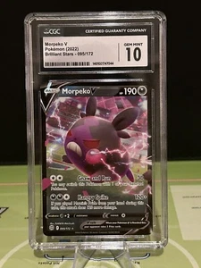 CGC Gem Mint 10 Pokémon Brilliant Stars Morpeko V 095/172 Art Rare Holo - Picture 1 of 3