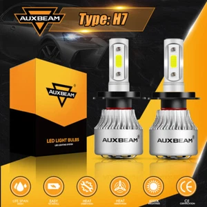 AUXBEAM H7 Turbo LED Headlight Bulbs Replace Kit 72W 8000lm 6000K Hi/Low Beam S2 - Picture 1 of 12