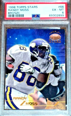 1998 Randy Moss rookie #66 Topps Stars Bronze PSA 6 Minnesota Vikings - Image 1 of 3