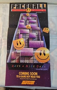 1991 Nintendo Power Magazine 11" x 22.5" FACEBALL 2000 Poster GREAT - Picture 1 of 4