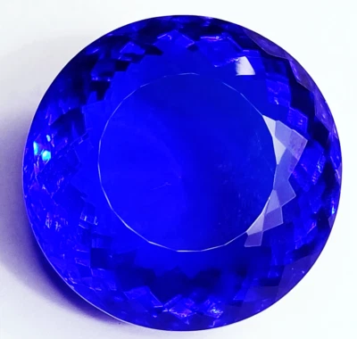 Brazilian Deep Blue Topaz 117.05 Ct Round Shape Loose Gemstone Certified - Image 1 of 4