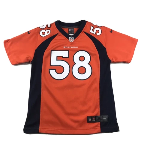 Nike On Field Denver Broncos Jersey Kids Medium 10/12 Orange #58 Von Miller NFL Cover