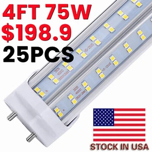T8 4FT LED Tube Light Bulb 75W 9000LM G13 Bi-Pin T8 4 Foot LED Shop Lights 48" - Picture 1 of 7