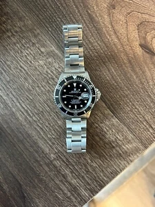 Rolex Submariner 16610 Silver Oyster Bracelet with Black Bezel - Picture 1 of 5