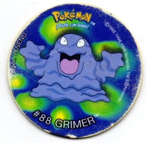 #88 GRIMER TAZO Nº34 POKEMON TAZOS 1 COLECCION 1999 MATUTANO CON DESGASTE - Imagen 1 de 2