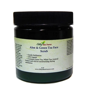 Aloe & Grüntee Gesichtspeeling Bimsstein Jojoba Perlen Oliven Avocado Butter Kukui Öl - Bild 1 von 2